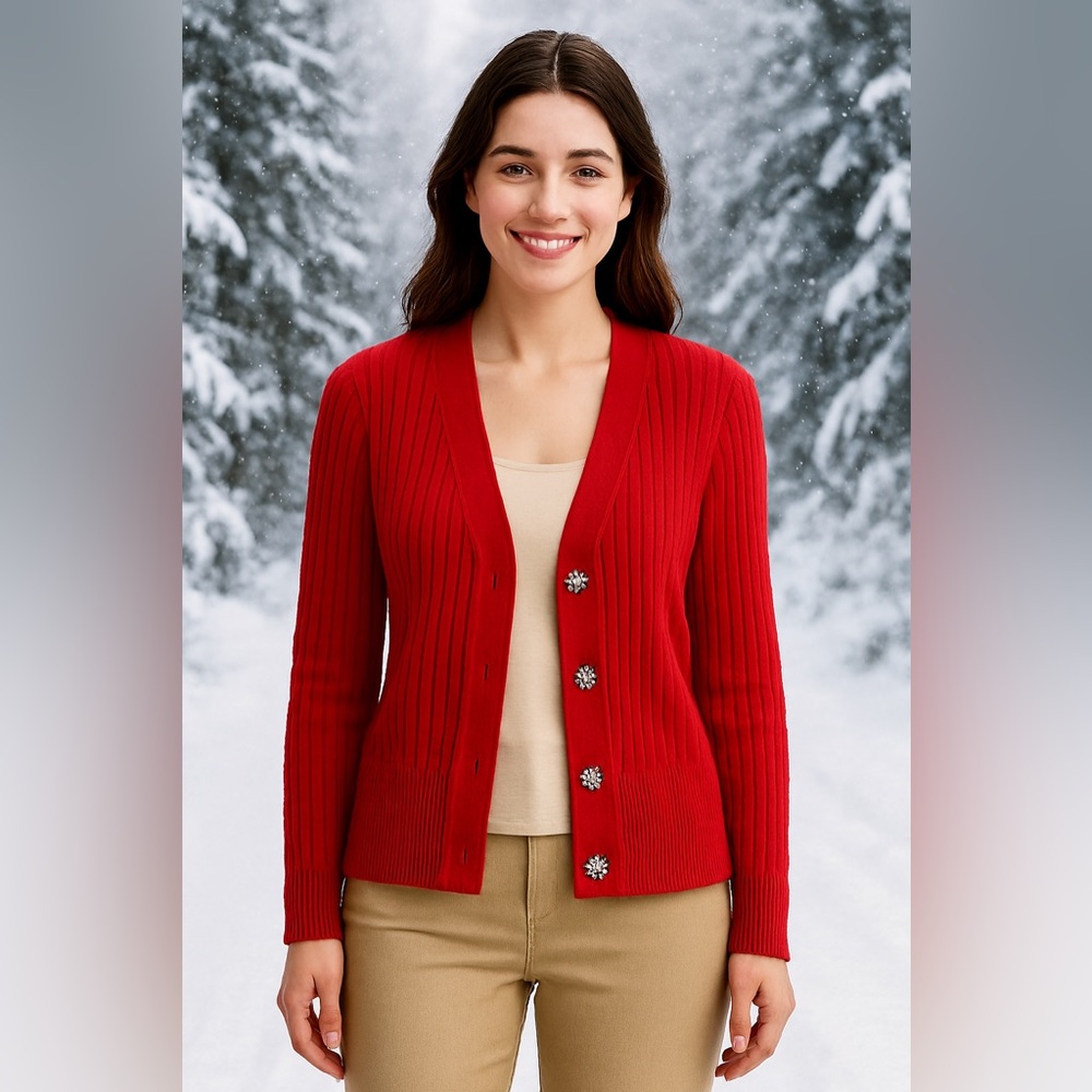 Talbots 100% Cashmere Sweater Women’s Small – Soft Luxury Knit, Red